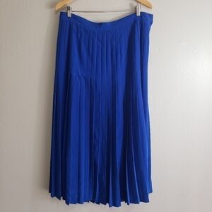 D'ORE pleated midi blue skirt